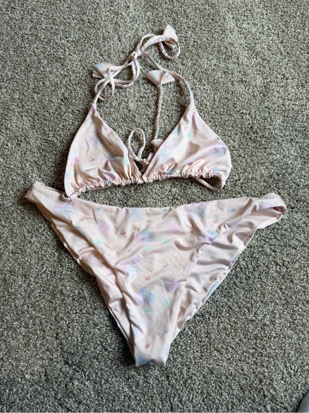 Djerf Avenue Light Pink Triangle Bikini TOP ONLY